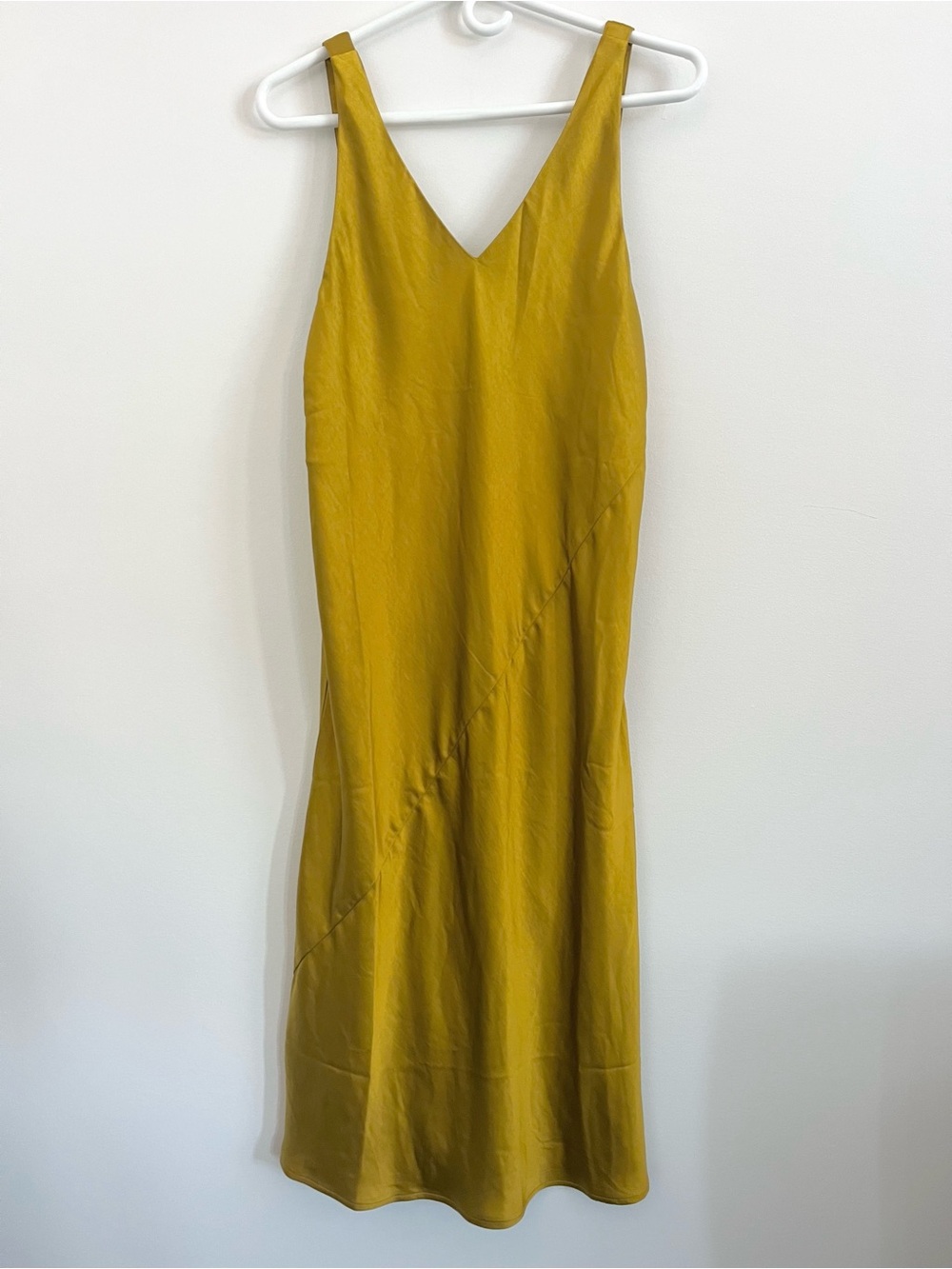 Wildfang the Empower Satin Adjustable Slip Dress in liquid gold